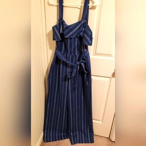 Antonio Melani blue striped, wide leg, jumpsuit. Size 12.